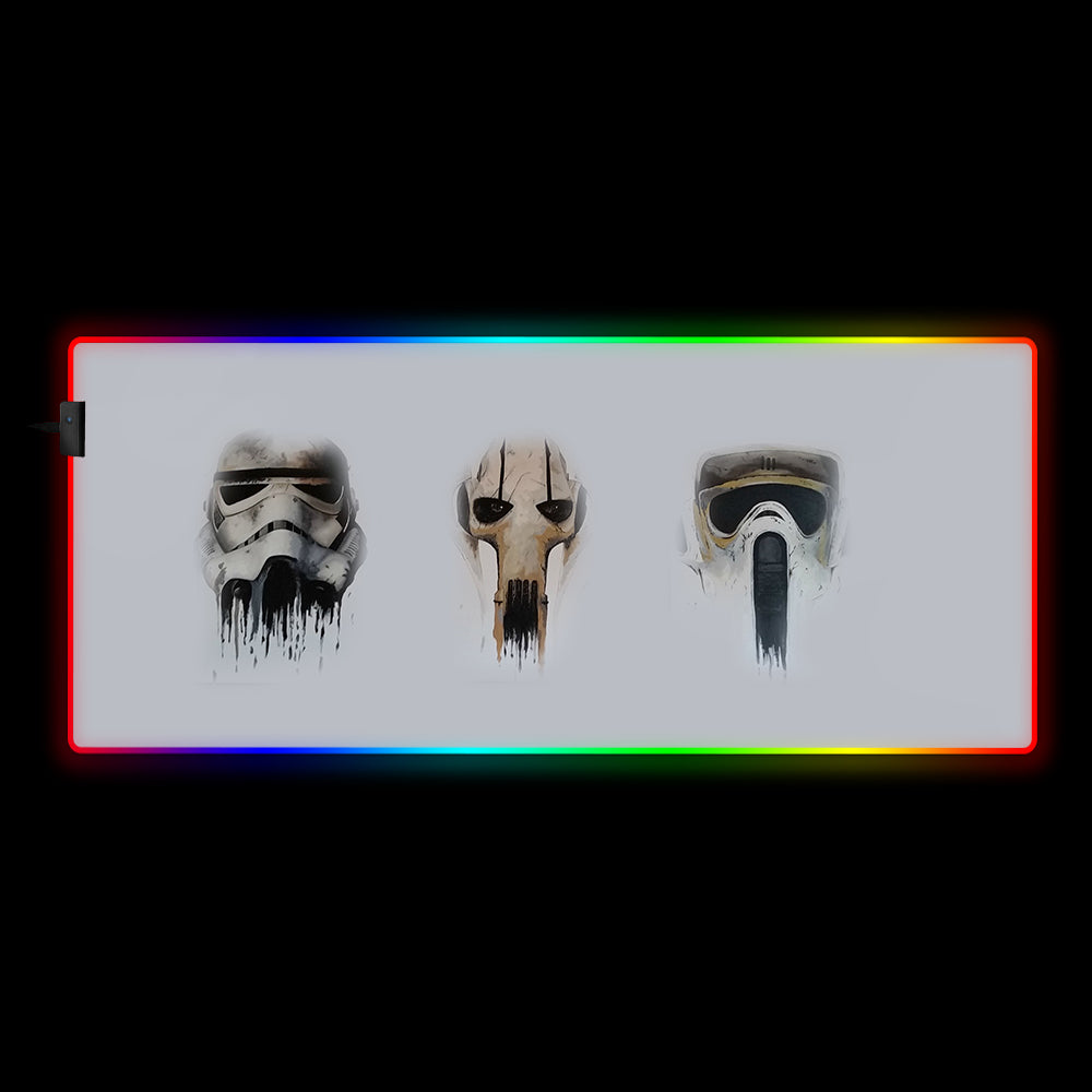 SW Masks Design RGB Gaming Mouse Pad with LED Lights, Large Size for Computer Desk
