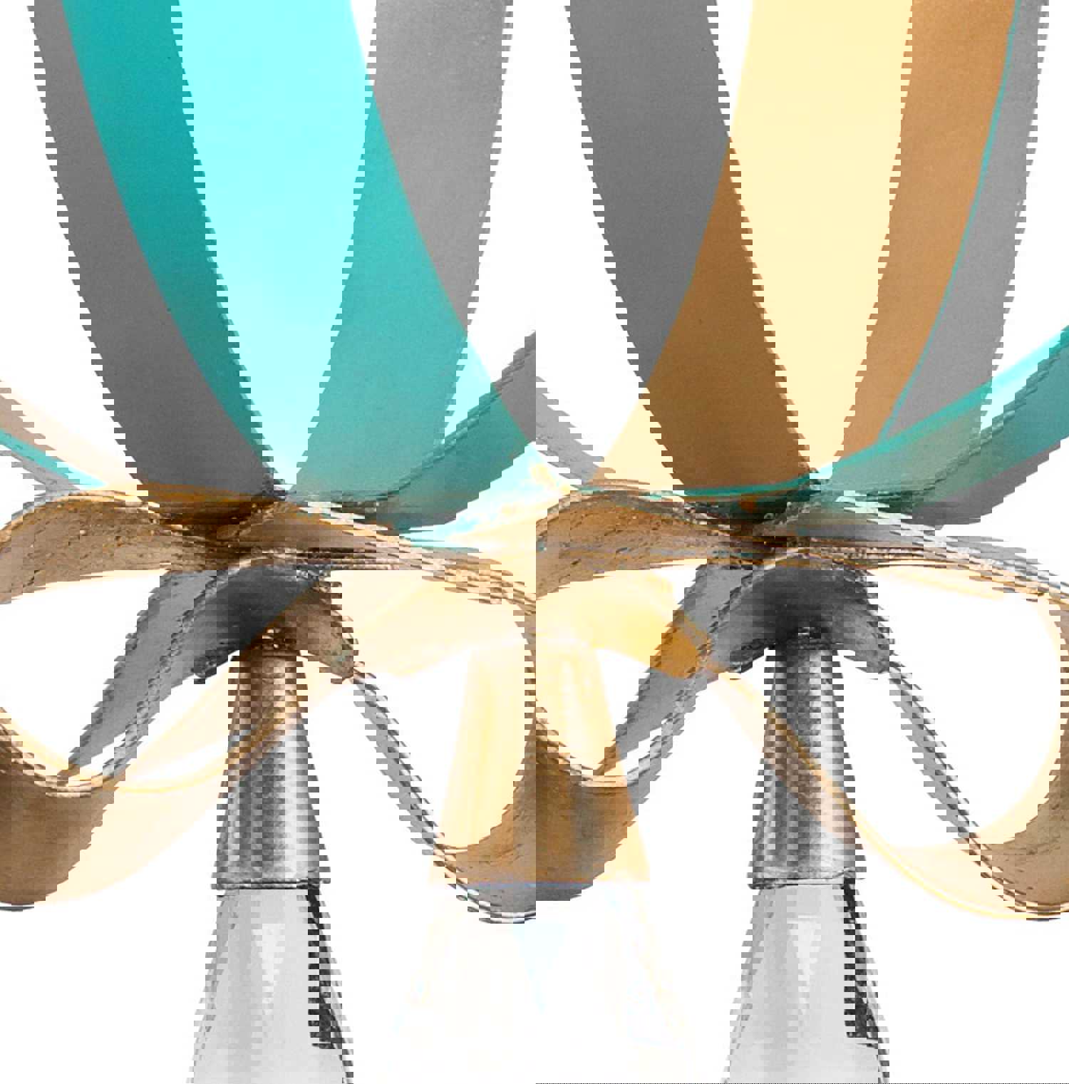 Posh 1-Lt Round Mini Pendant - Aqua/Gold Leaf