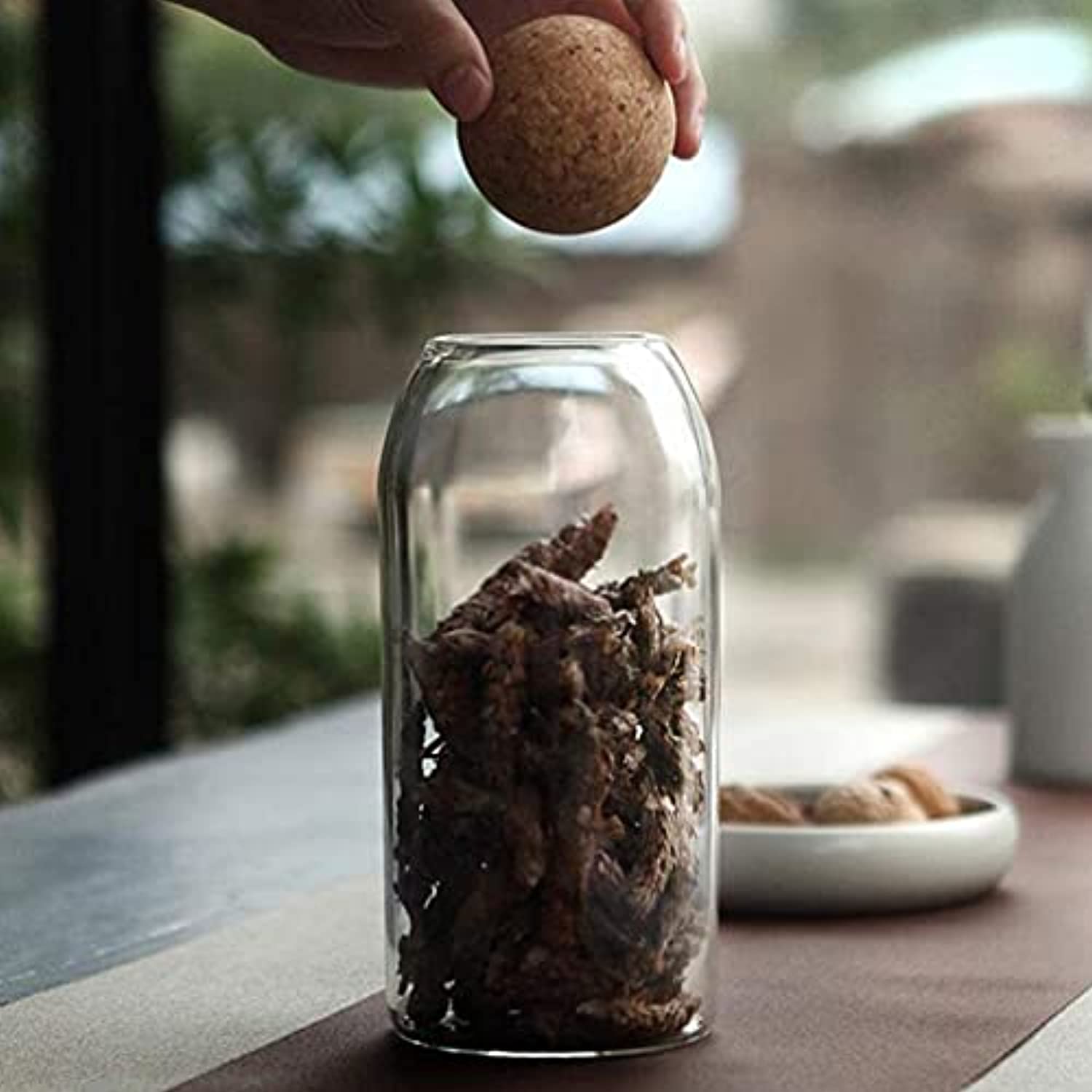 UPKOCH 3Pcs Glass Jars with Airtight Seal Ball Cork Lid - Clear Mason Jars for Food Storage (Size S/M/L)