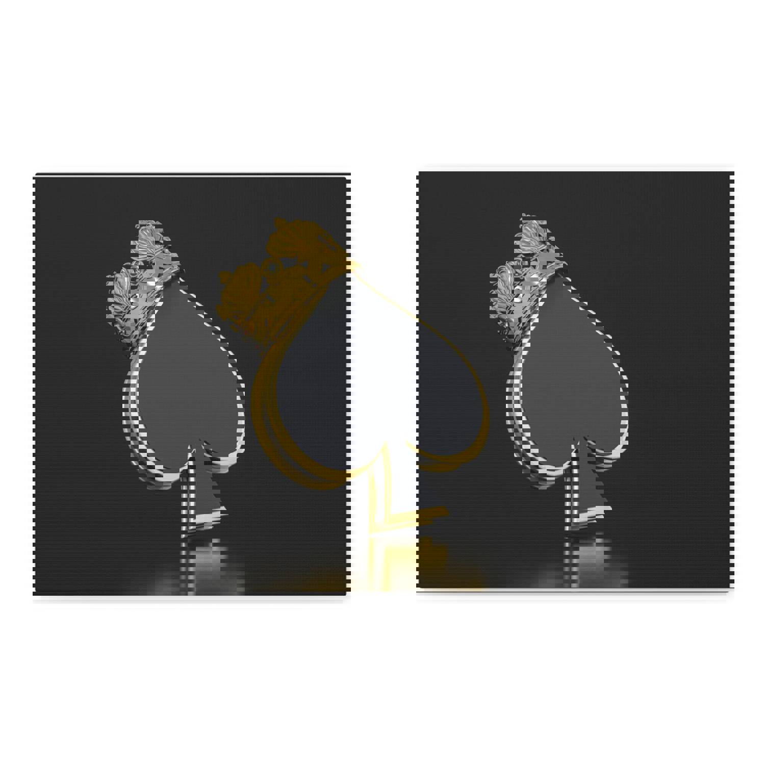3D Gold Crown Spades Playing Card Canvas Wall Art - Ready-to-Hang Home Decor