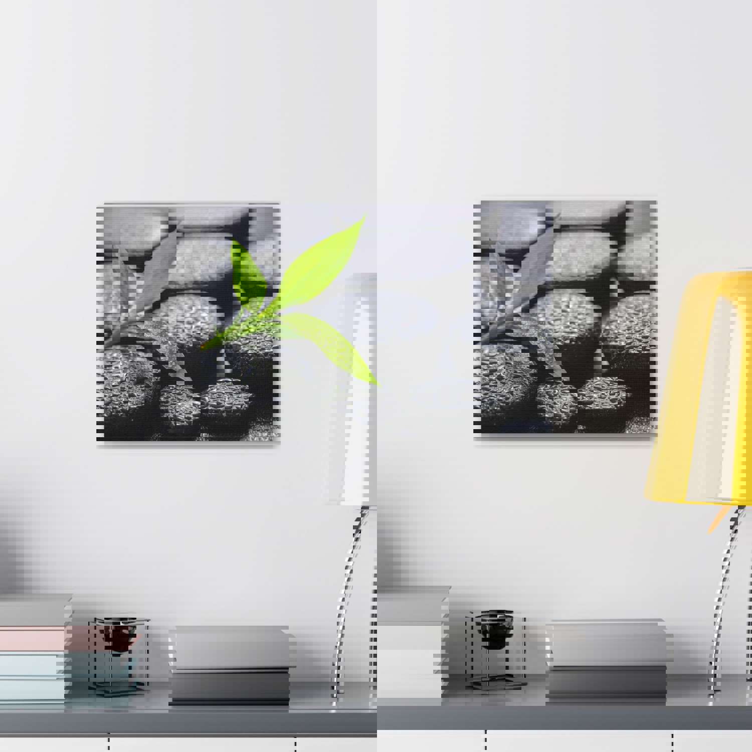 Bamboo on Zen Basalt Forest Floral Nature Photography Canvas Wall Art