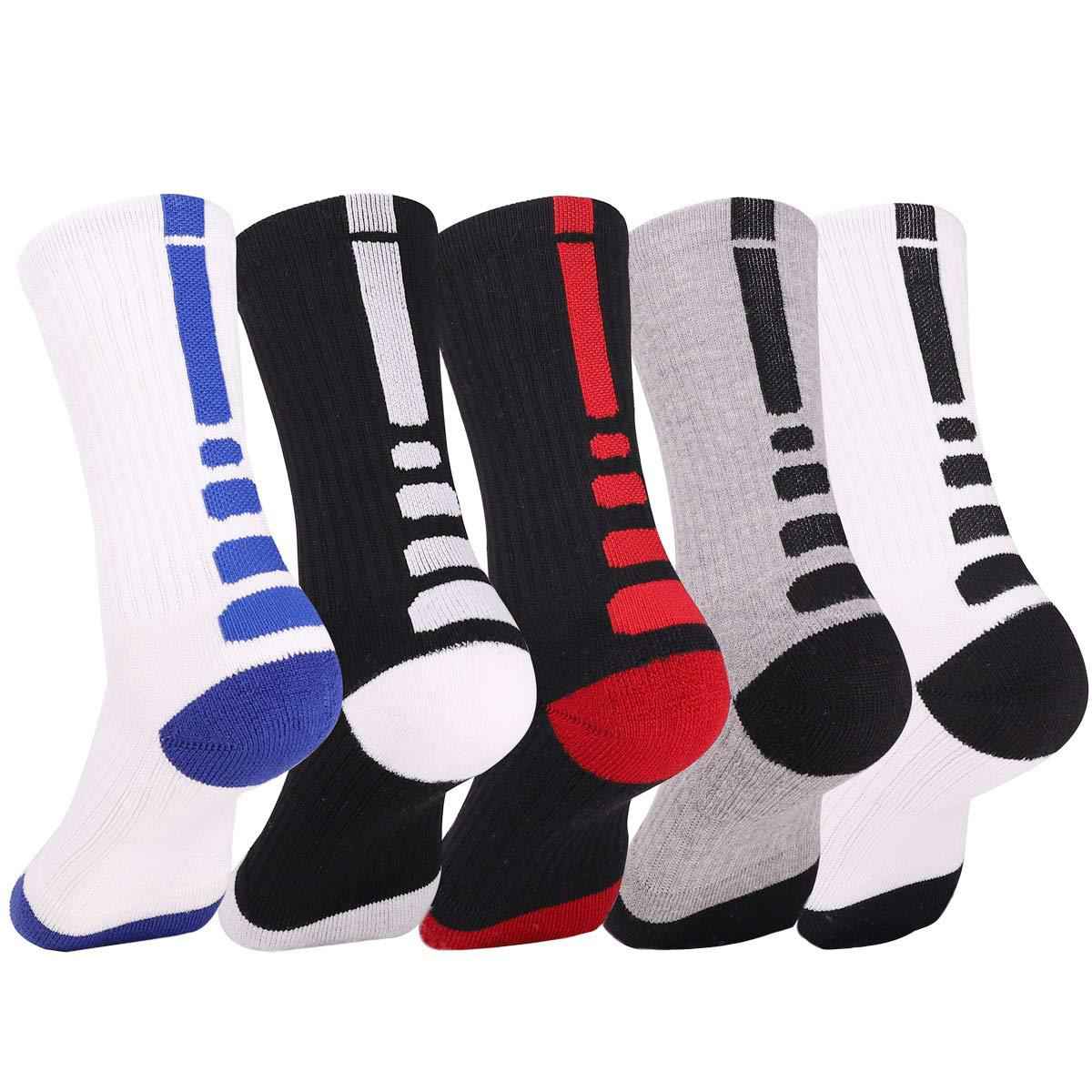 DISILE Elite Basketball Socks - Cushioned Dri-Fit Athletic Crew Socks for Men & Women