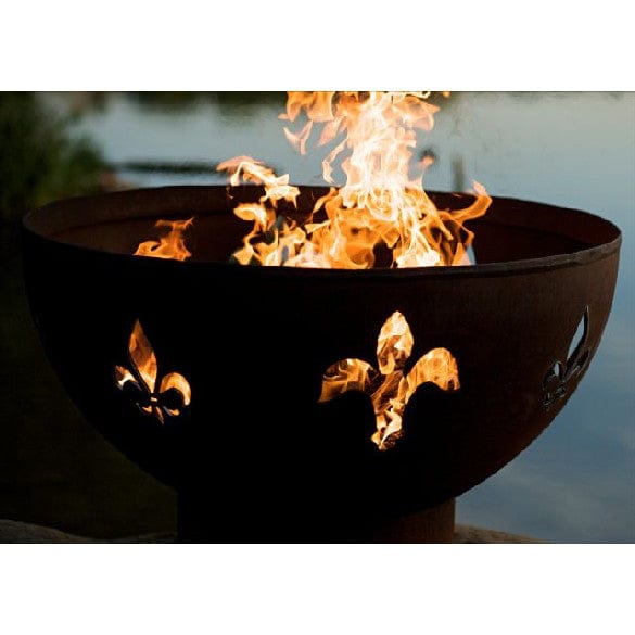 Handcrafted Fleur De Lis Wood Burning Fire Pit
