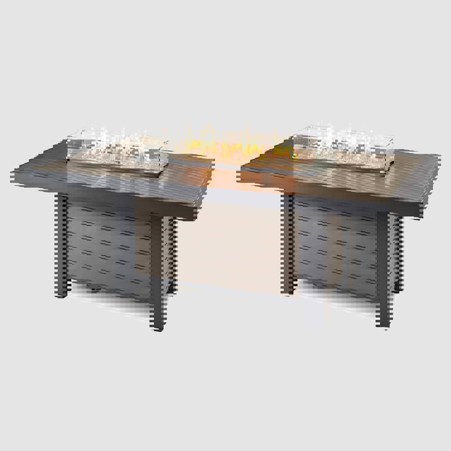 Kenwood and Brooks Linear Dining Height Gas Fire Pit Table