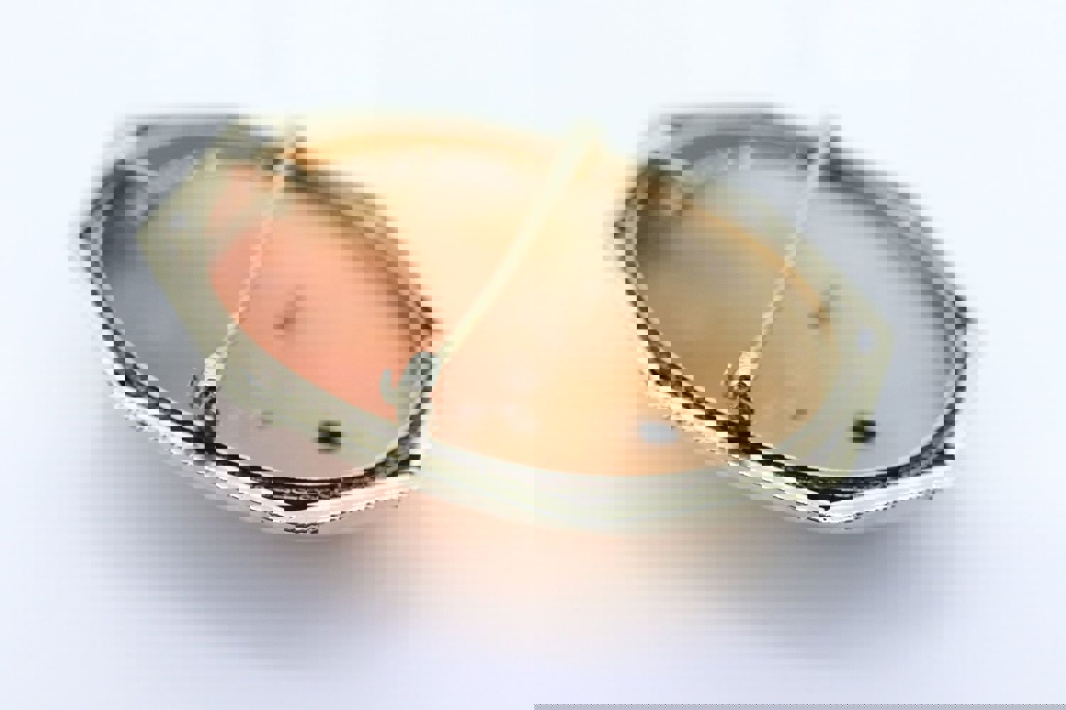 14k White Gold Vintage Filigree Carved Shell Cameo Brooch Pin or Pendant with Diamond