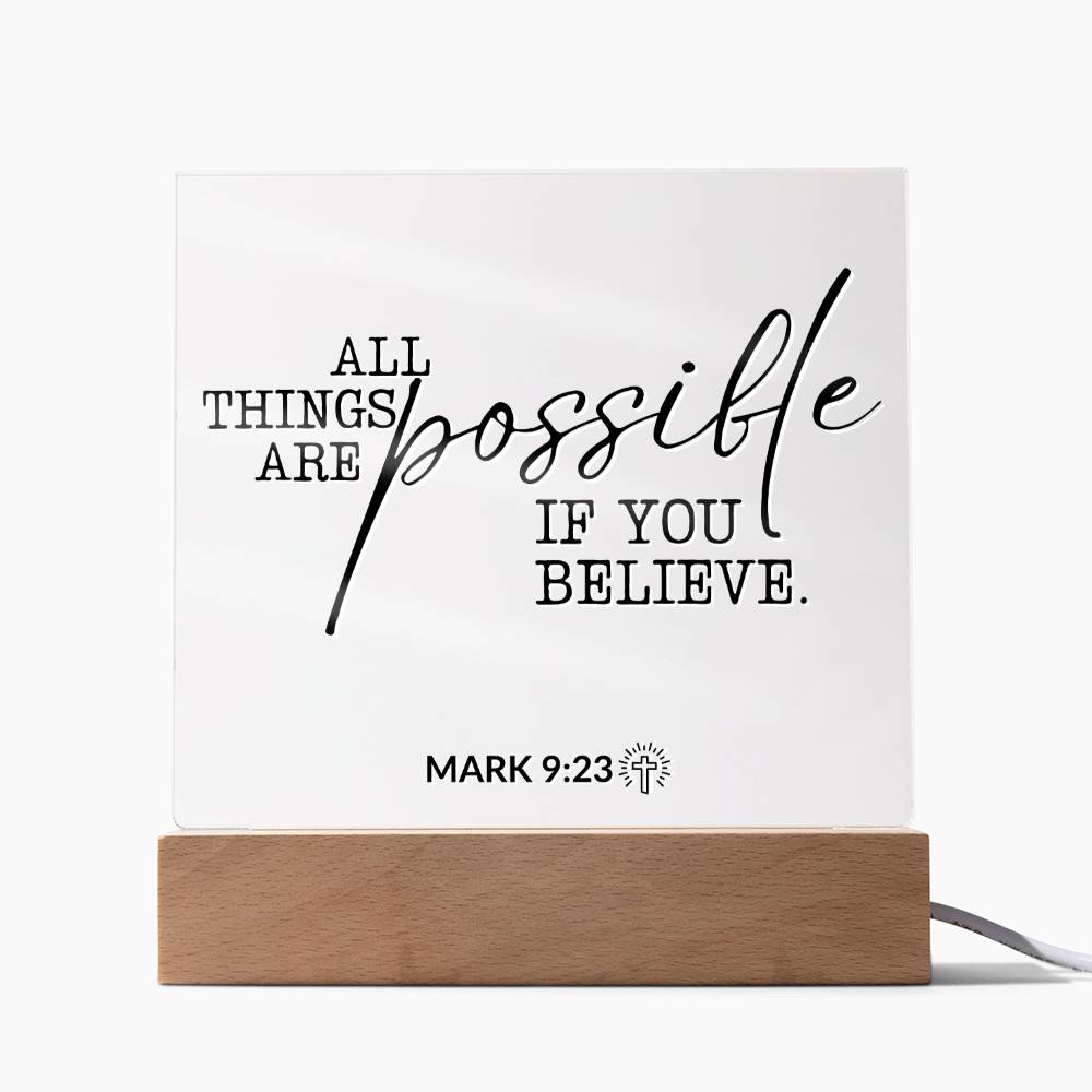 LED Bible Verse Acrylic Plaque with Night Light - Motivational Home Decor