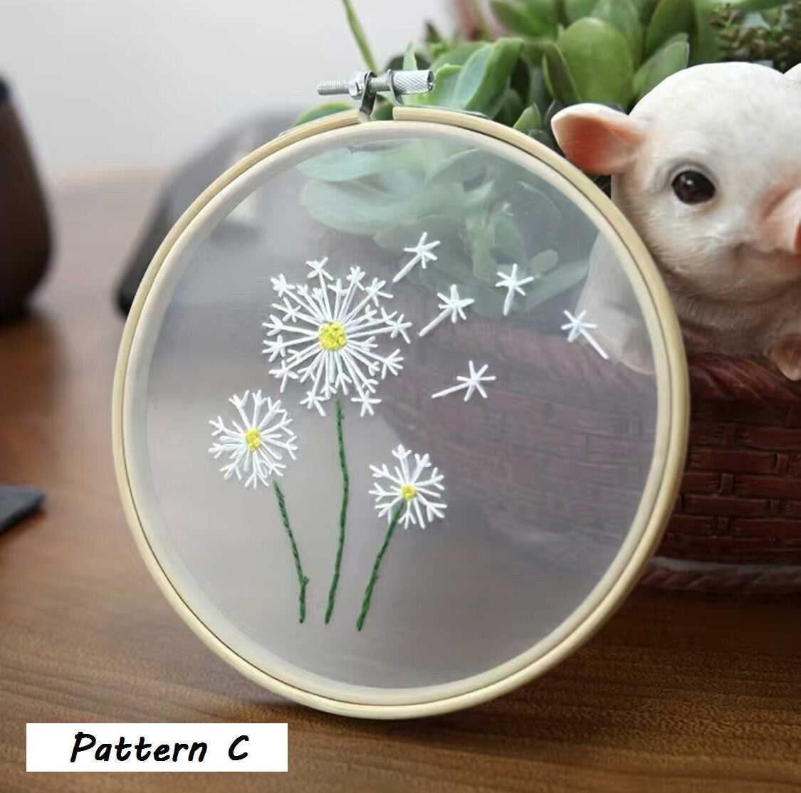 Transparent Mesh Floral Embroidery Kit - DIY Craft for Experienced Stitchers