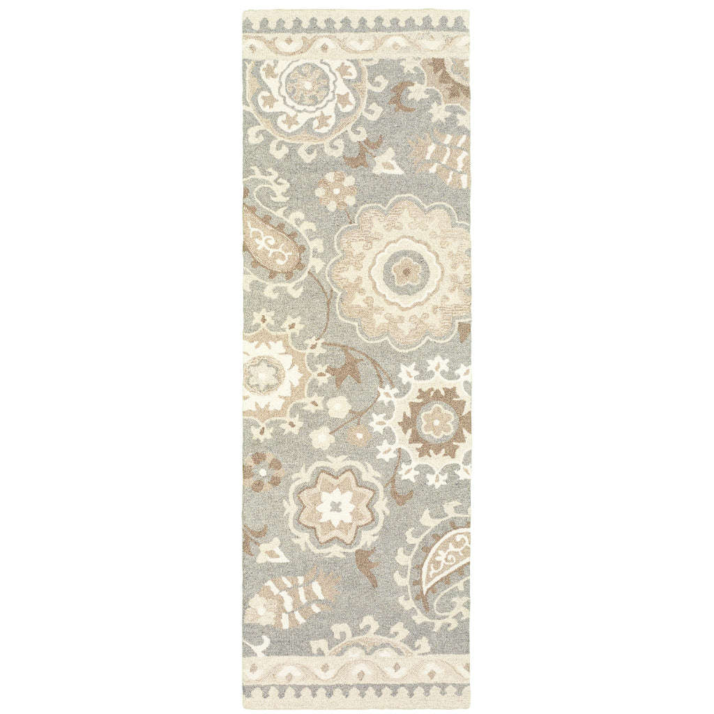 Oriental Weavers Craft 93003 Multicolor Rectangle Indoor Runner - Cozy Hand Tufted Floral Rug Made of 100% Wool