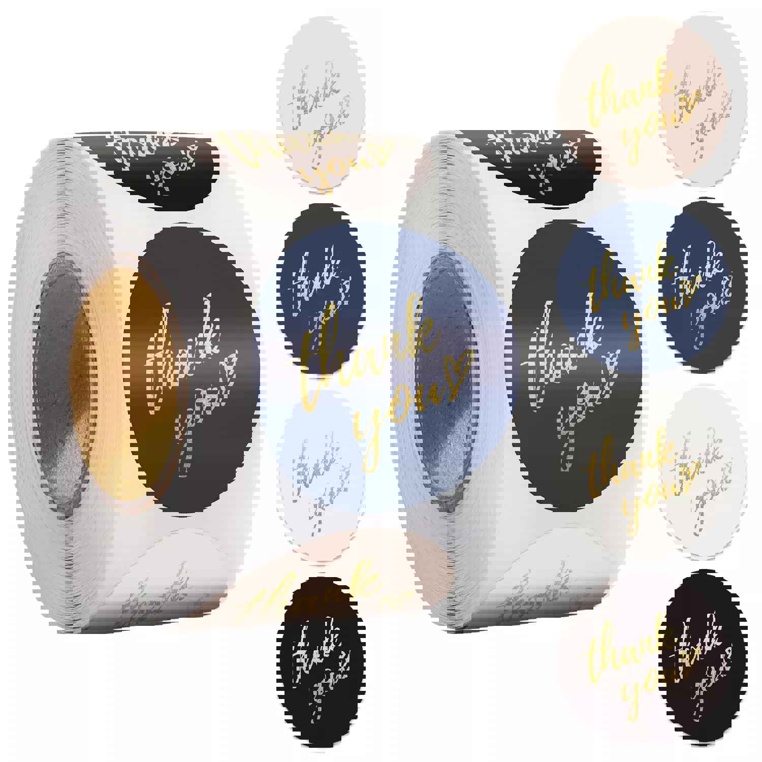 50-500pcs 1inch Blue Thank You Stickers for Envelope Sealing, Handmade Wedding Gift Decoration