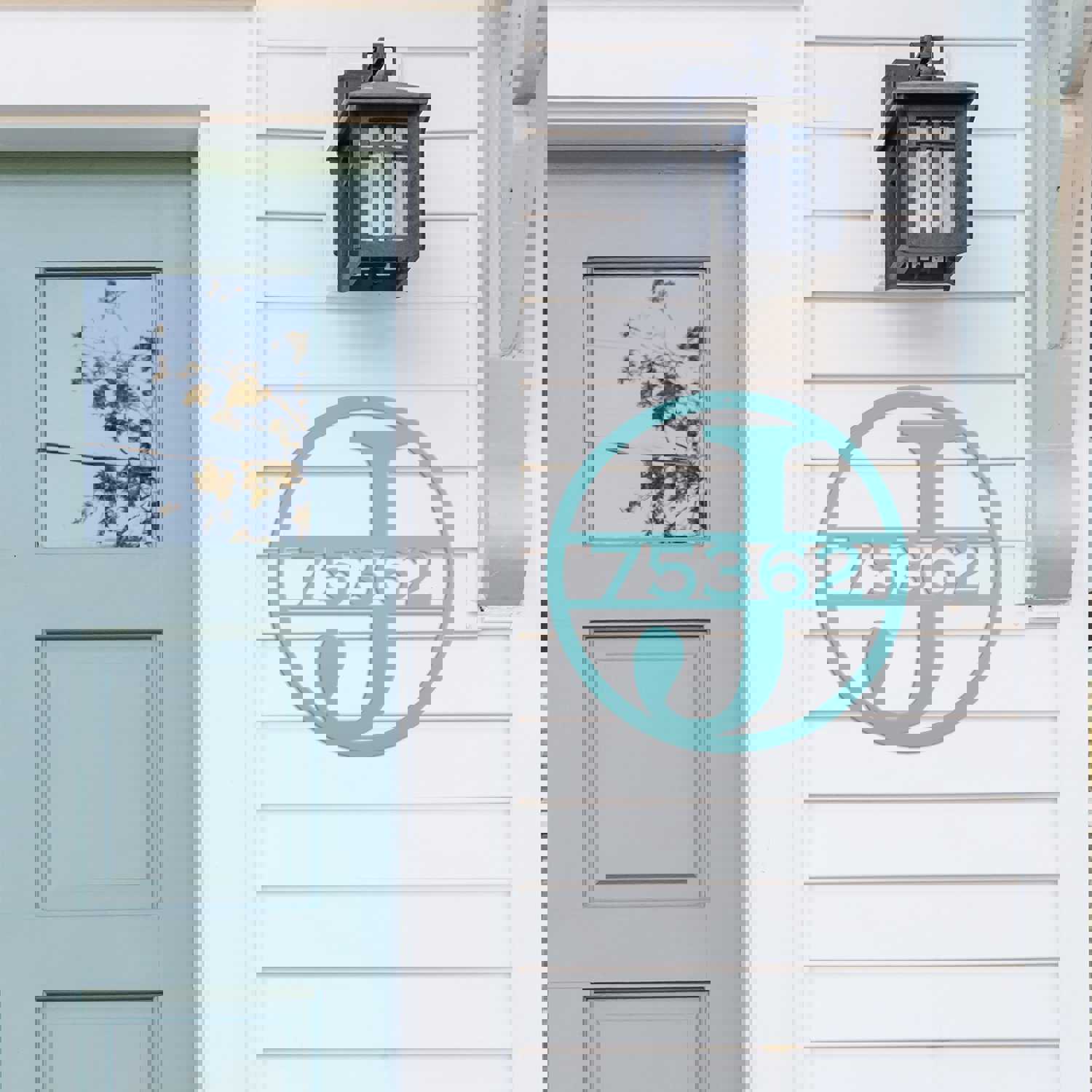 Custom Round Monogram House Number Metal Sign - Housewarming & Wedding Gift