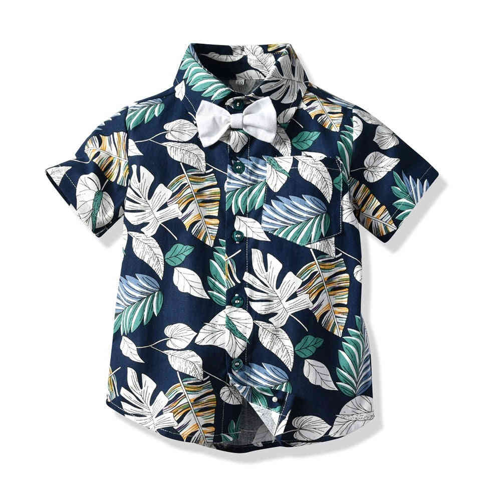 Toddler Boy Floral Bowtie Shirt and Shorts Gentleman Clothing Set