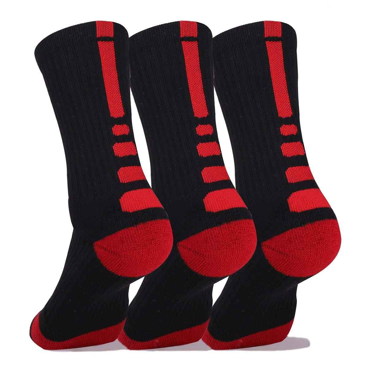 DISILE Elite Basketball Socks - Cushioned Dri-Fit Athletic Crew Socks for Men & Women
