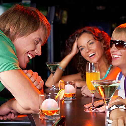 Trenect Large Silicone Ice Cube Trays with Lid - 2.5 Inch Round Ice Balls for Whiskey & Cocktails