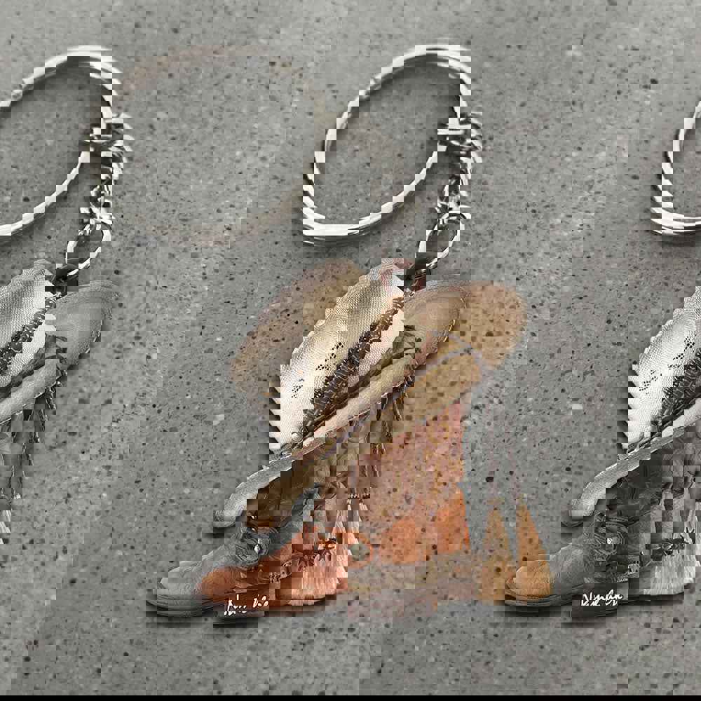 Personalized Boots And Hat Cowboy & Cowgirl Flat Acrylic Keychain
