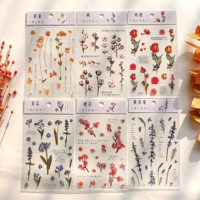 Clear Flowers Sticker Sheet