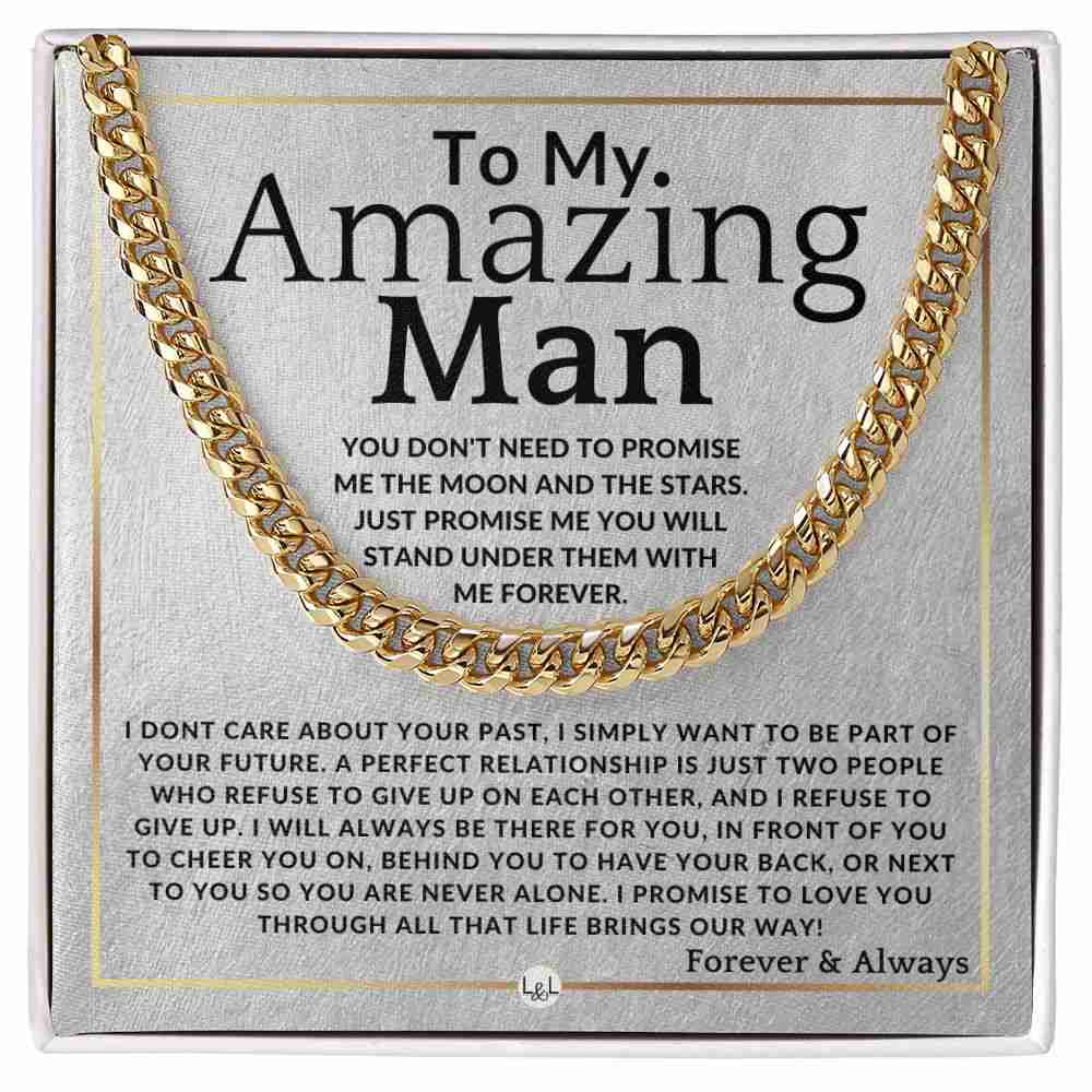 To My Man - Moon And Stars - Meaningful Gift for Him - Romantic Present for Christmas, Valentine's Day, Birthday, or Anniversary
