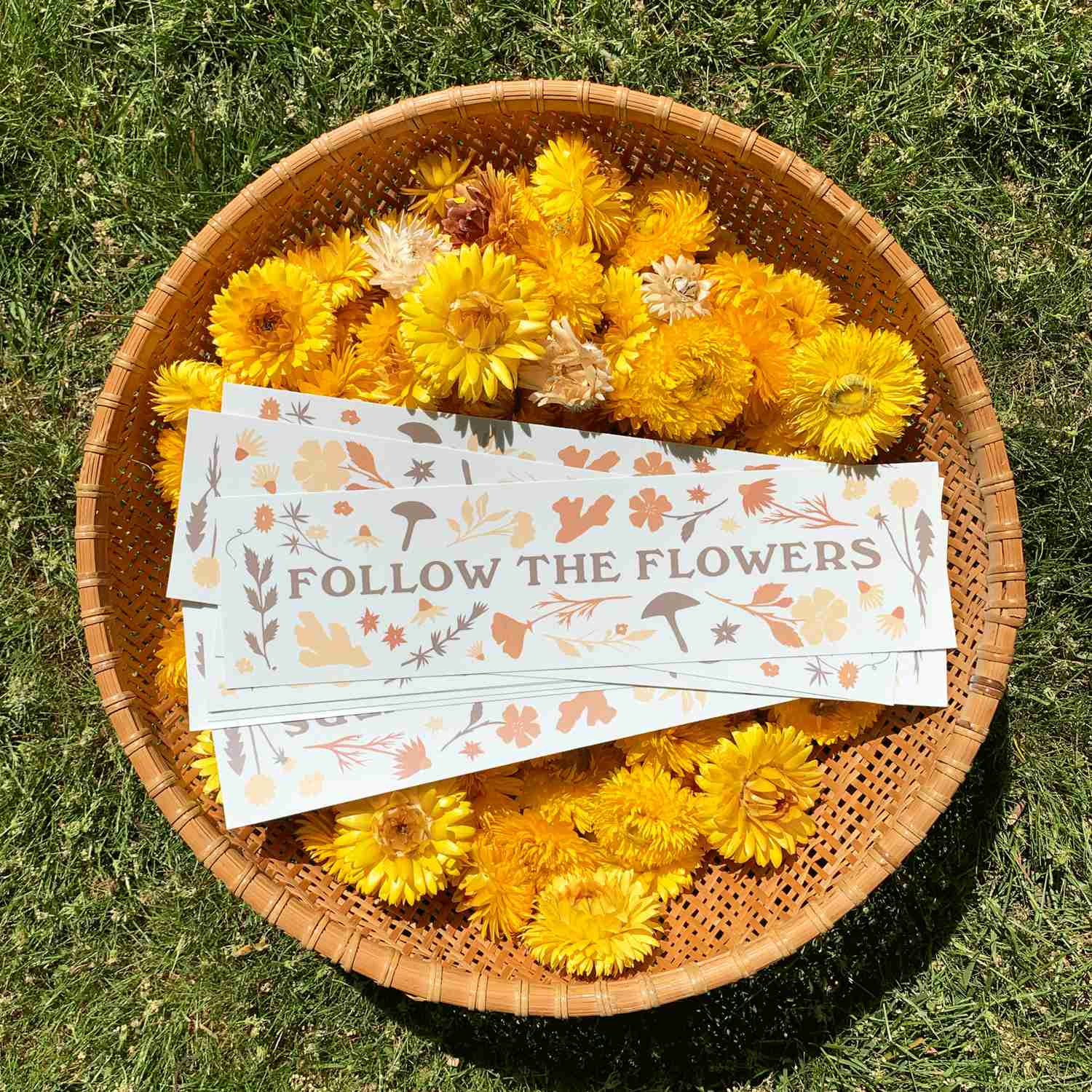 Follow the Flowers Bumper Sticker