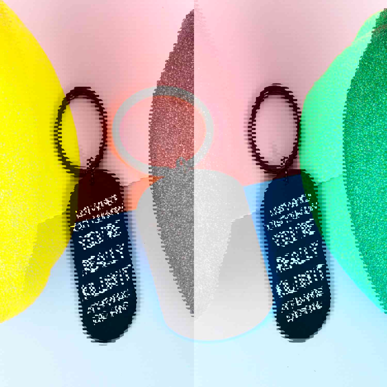 Funny Fathers Day Keychain Gift for Dad from Daughter Son - Birthday Christmas Valentine Wedding Present