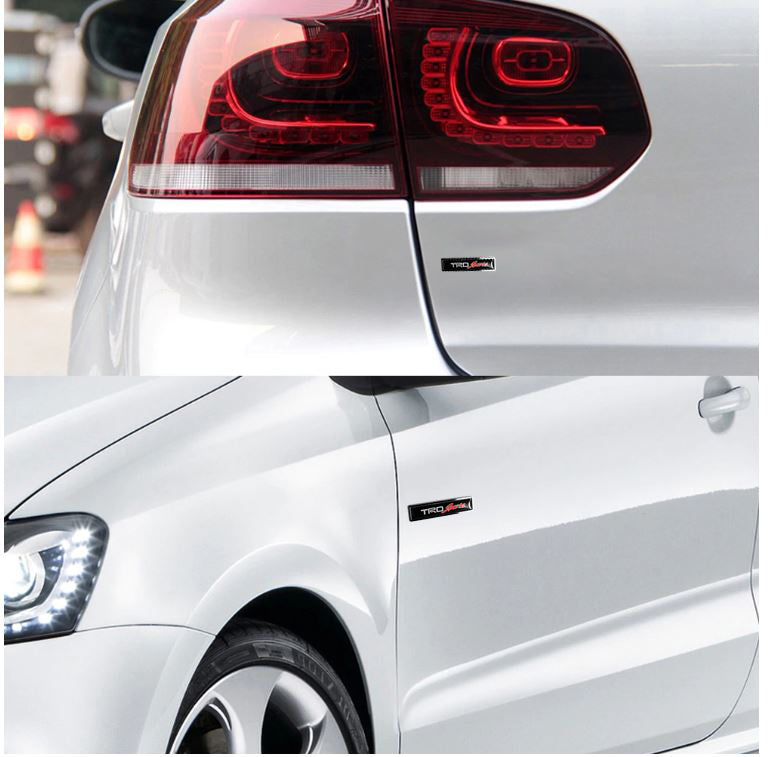 TRD SPORTS TRD TOYOTA 2PC Luxury Auto Car Body Fender Metal Emblem Badge Sticker Decal