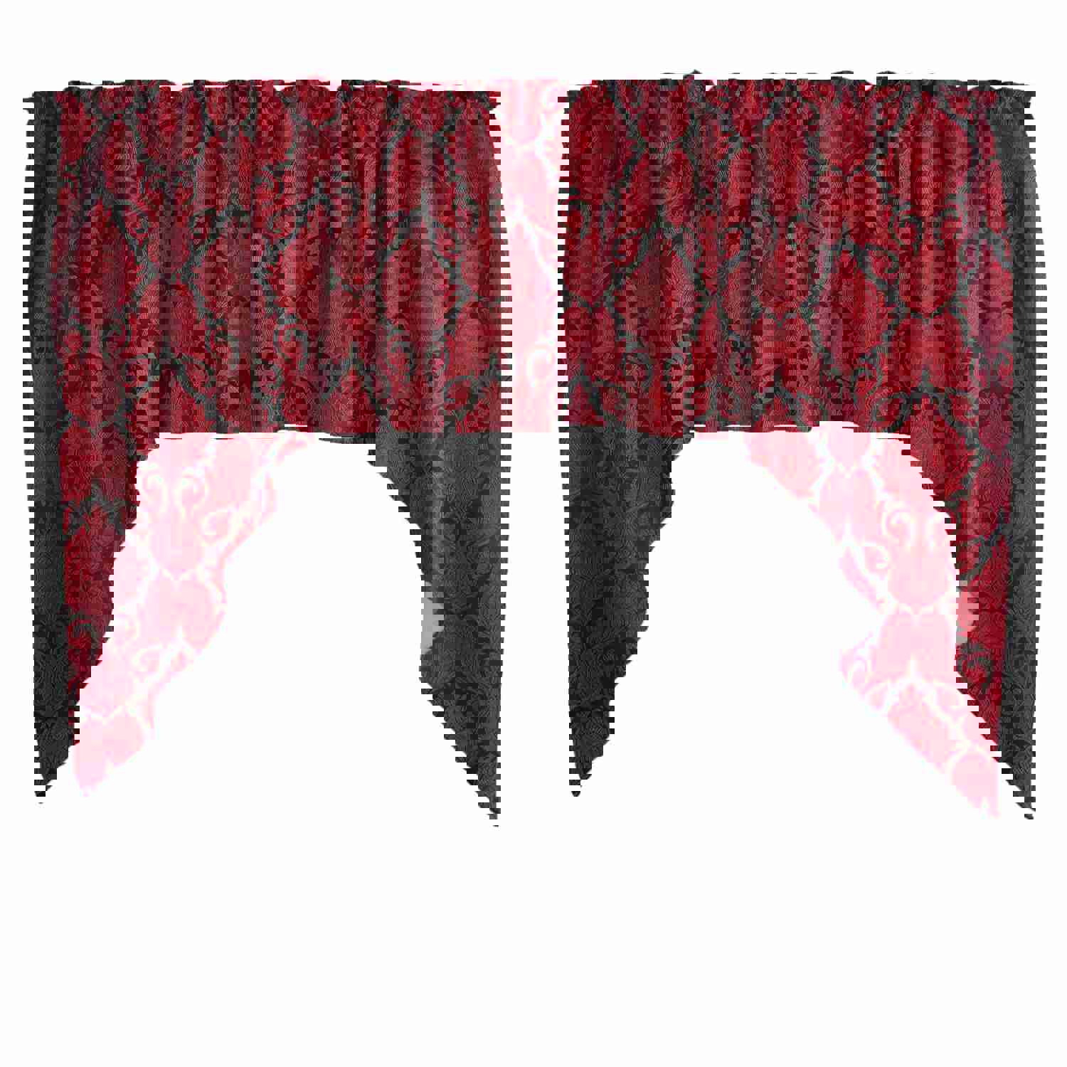 Jacquard Royal Damask Swag Window Valance - 54" Wide / 36" Tall