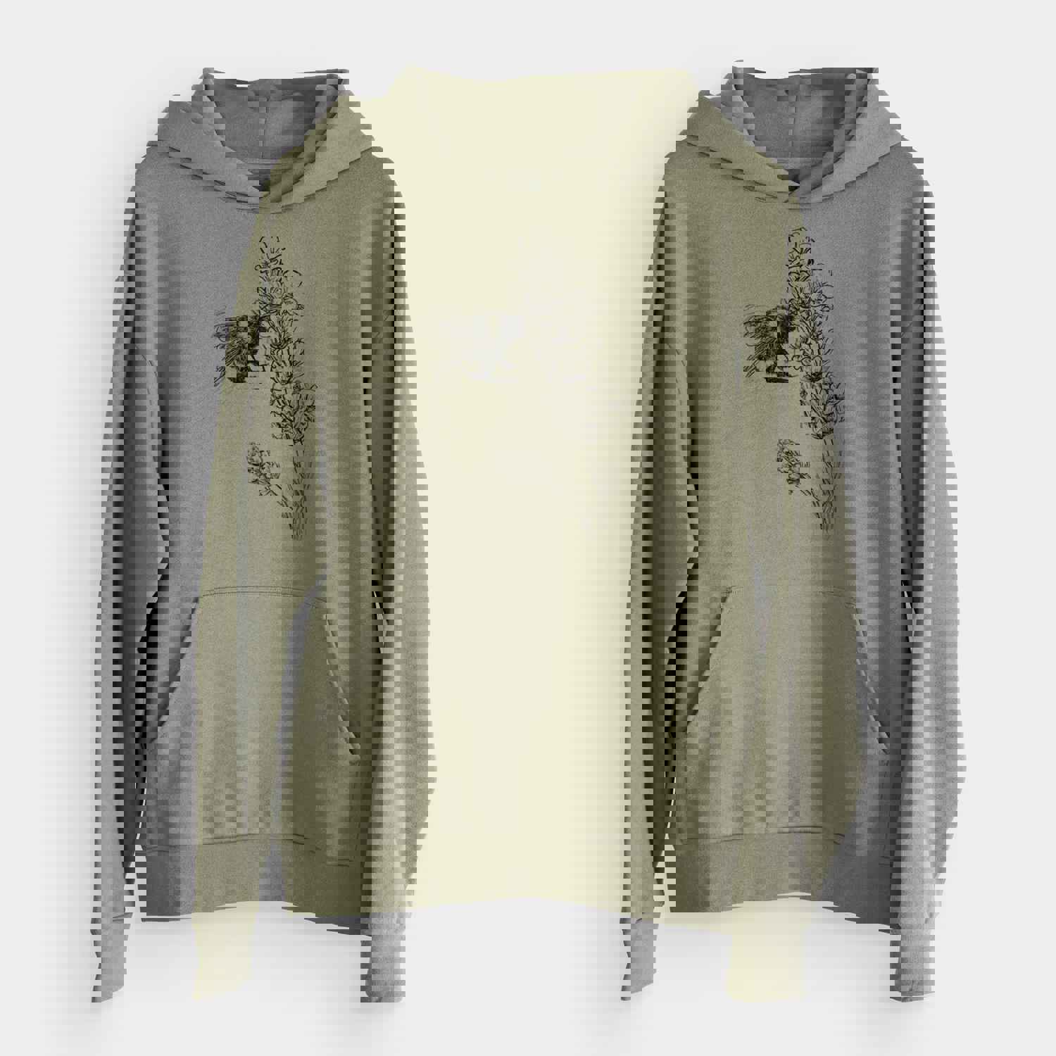 Bumblebee on English Lavender - Bombus Pensylvanicus - Bodega Midweight Hoodie