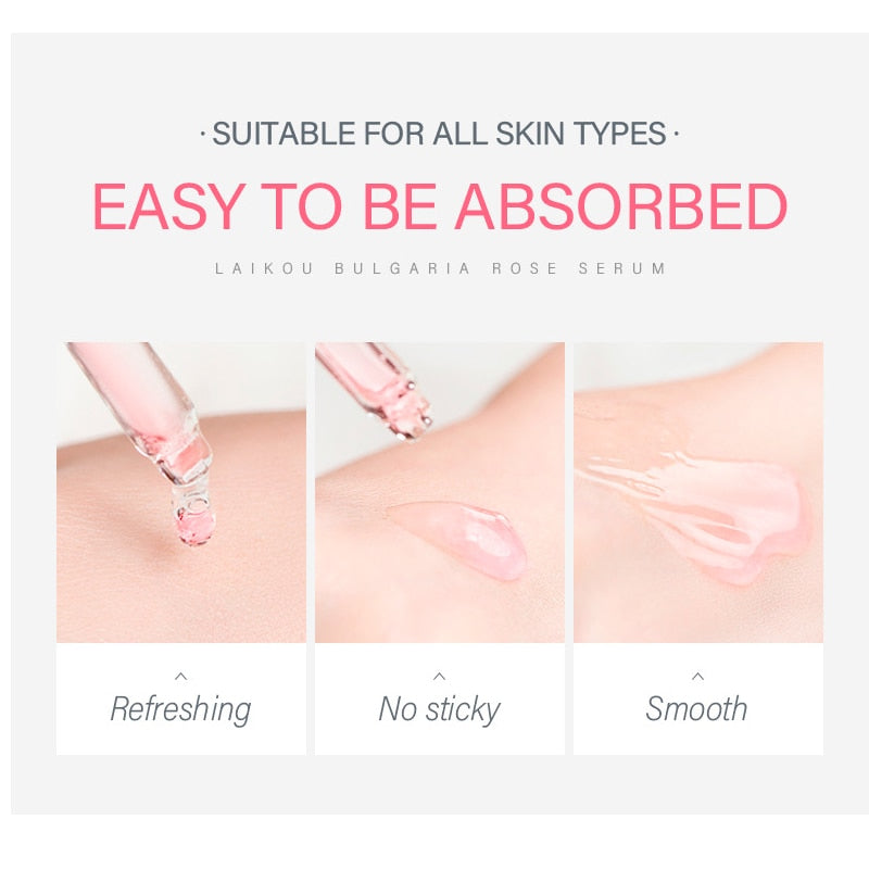 LAIKOU Bulgaria Rose Face Serum - Deep Moisturizing, Hydrating, Anti-Aging, Brightening Skin Care