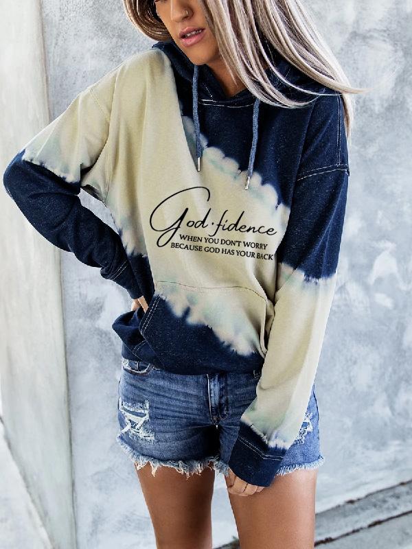 Faith God Fidence Casual Tie-Dye Hoodie