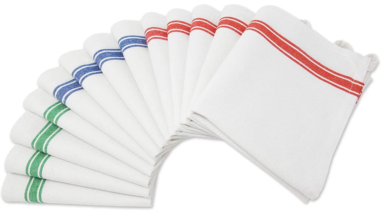 Drink Up Kitchen Towel - 100% Cotton Super Absorbent Striped & Waffle Weave Towels