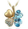 Fashion Austrian Crystal Four Leaf Clover Necklace for Women
