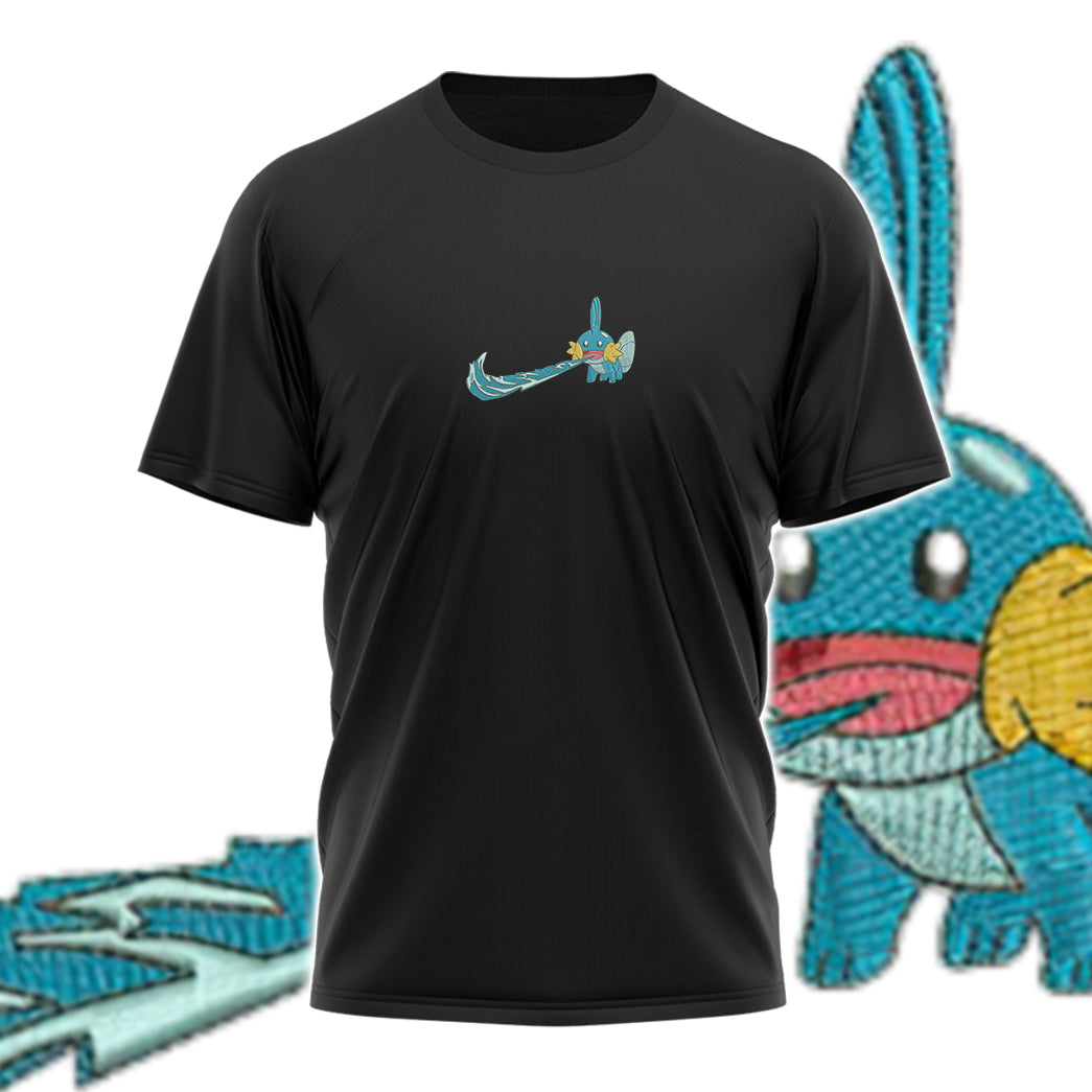 Mudkip Simple Swoosh Custom 2-Side Printed Hoodie - Unisex Classic Fit