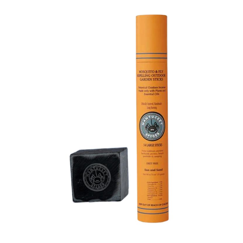 Mosquito & Fly Repelling Outdoor Garden Incense Sticks with Stone Block Holder