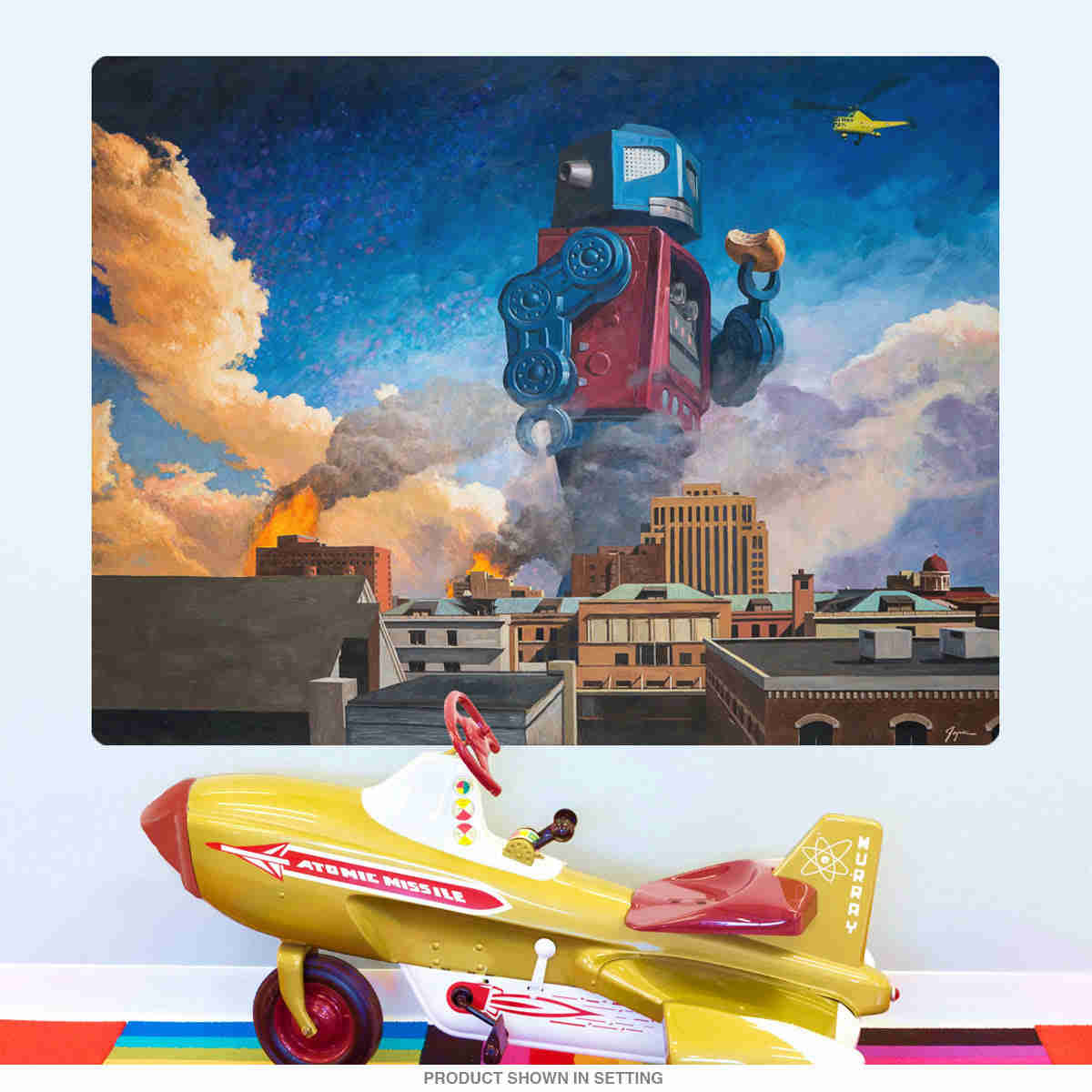 Robot Godzilla Donut Lunchtime Wall Decal