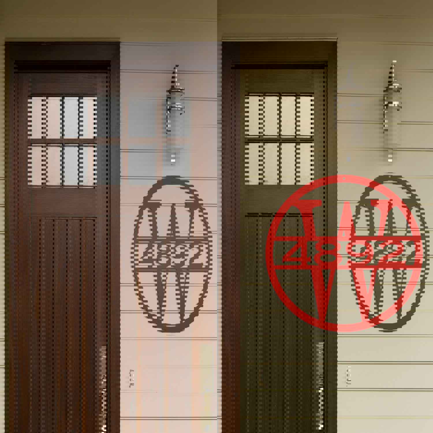 Custom Round Monogram House Number Metal Sign - Housewarming & Wedding Gift