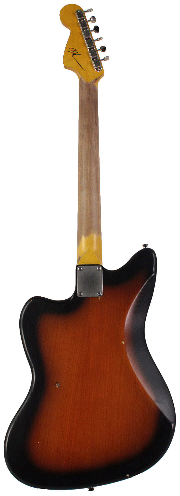 Nash JM-63 Jazzmaster Guitar, 2 Tone Sunburst, Gold Pickguard, Light Aging