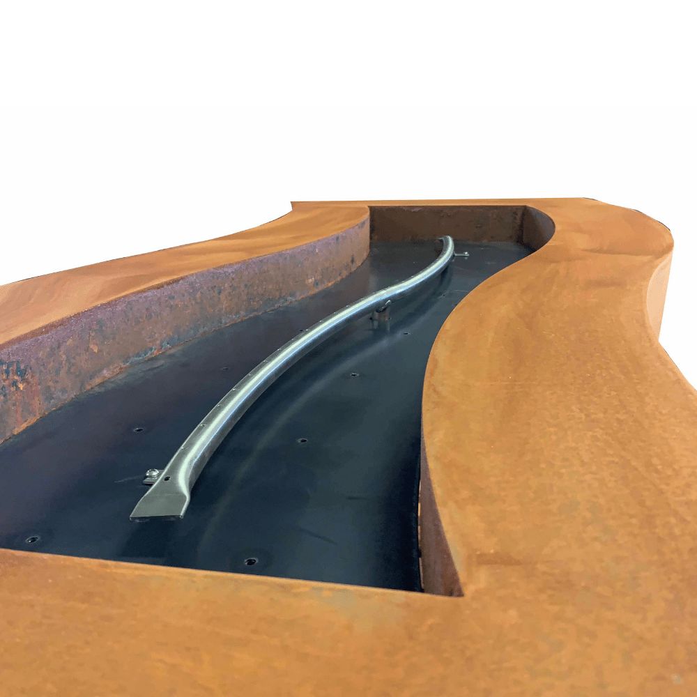 Billow Rectangular Steel Gas Fire Pit Table with Match Lit System