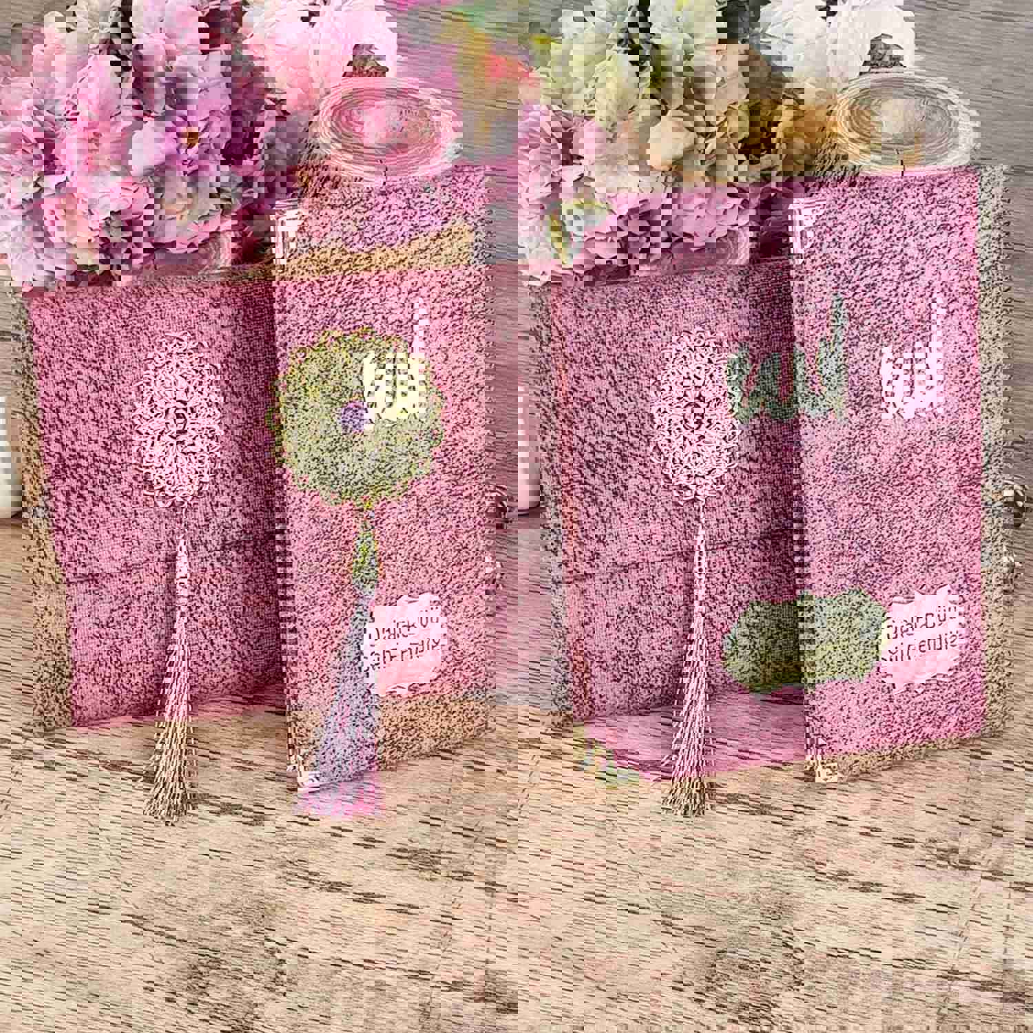 Personalized Slub Surah Yaseen Gift Set with Velvet Book and Rosary