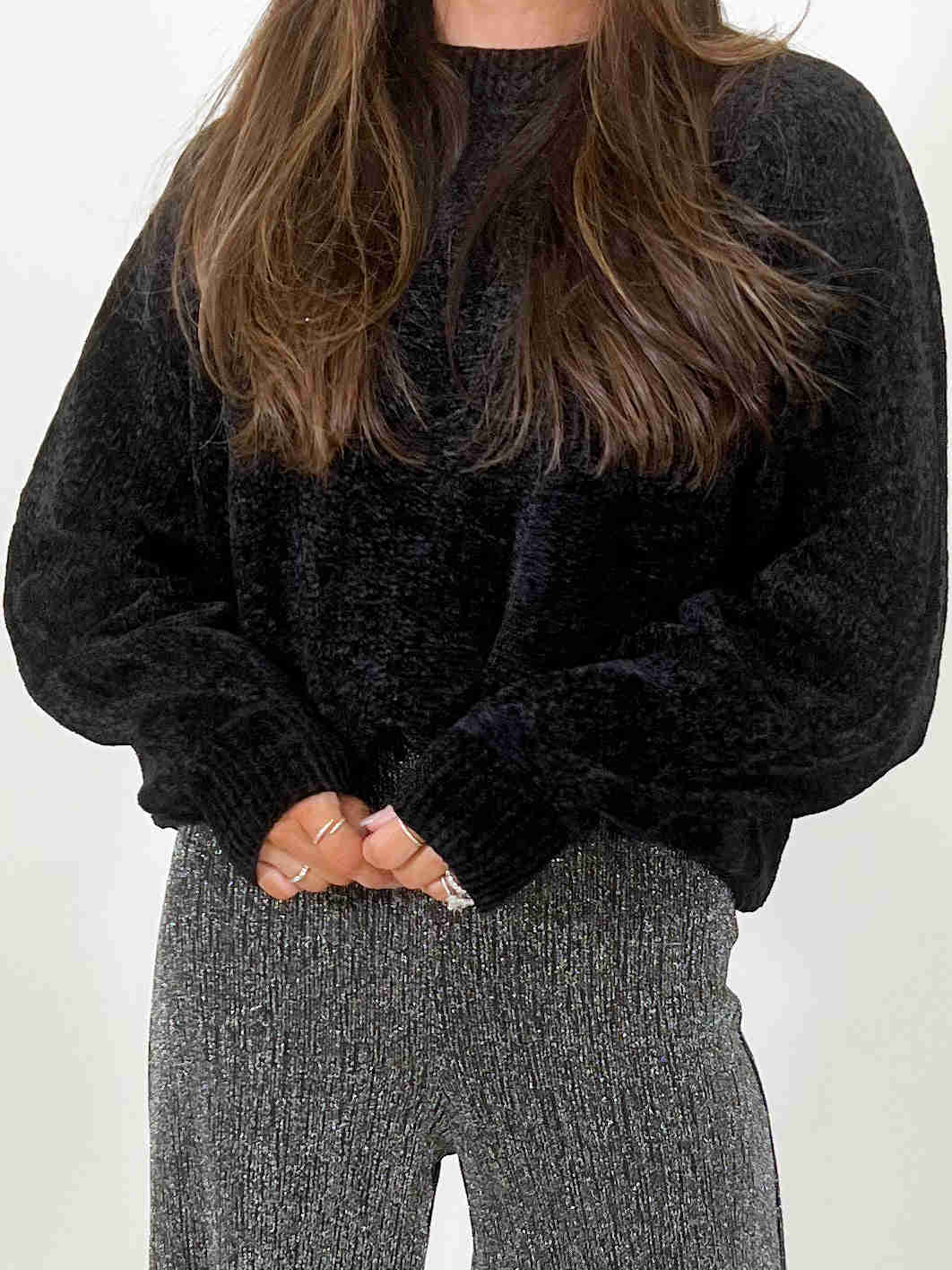 Gemma Chenille Sweater | Black