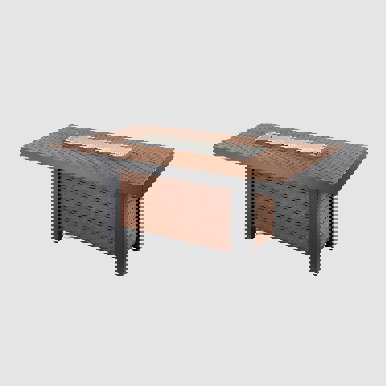 Kenwood and Brooks Linear Dining Height Gas Fire Pit Table