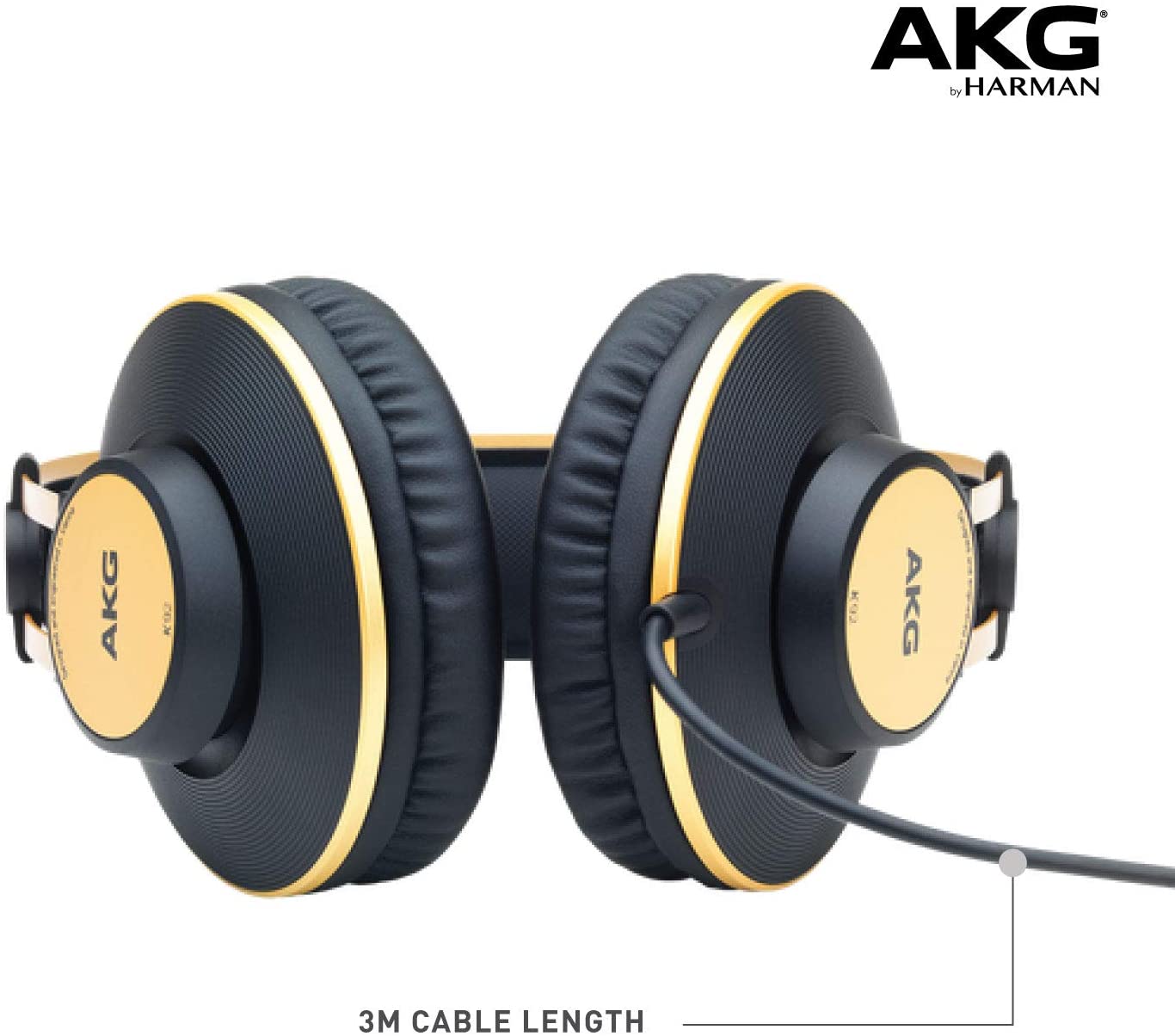 AKG Pro Audio K92 Closed-Back Studio Headphones (Renewed) - Matte Black/Gold