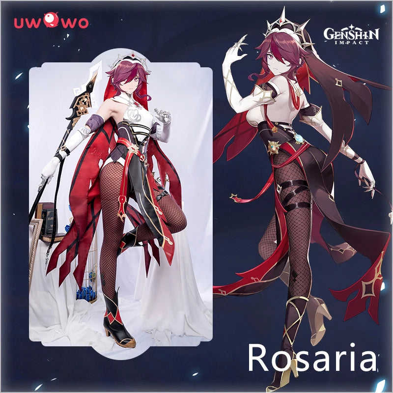 UWOWO Genshin Impact Rosaria Cosplay Costume Full Set for Halloween