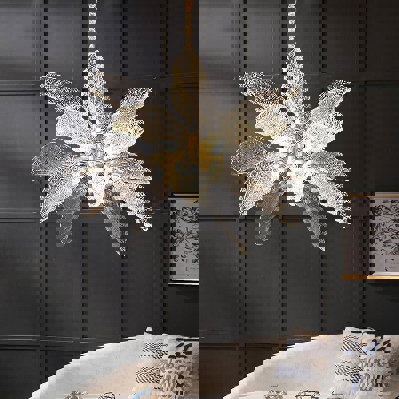MIRODEMI® Creative LED Leaf-Shaped Chandelier for Living Room and Kitchen