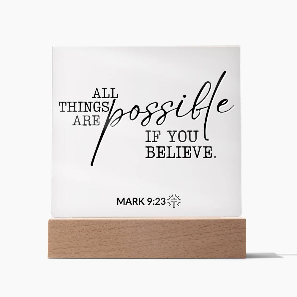 LED Bible Verse Acrylic Plaque with Night Light - Motivational Home Decor