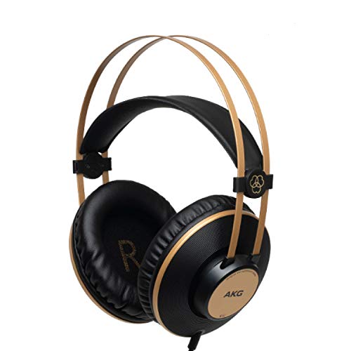 AKG Pro Audio K92 Closed-Back Studio Headphones (Renewed) - Matte Black/Gold