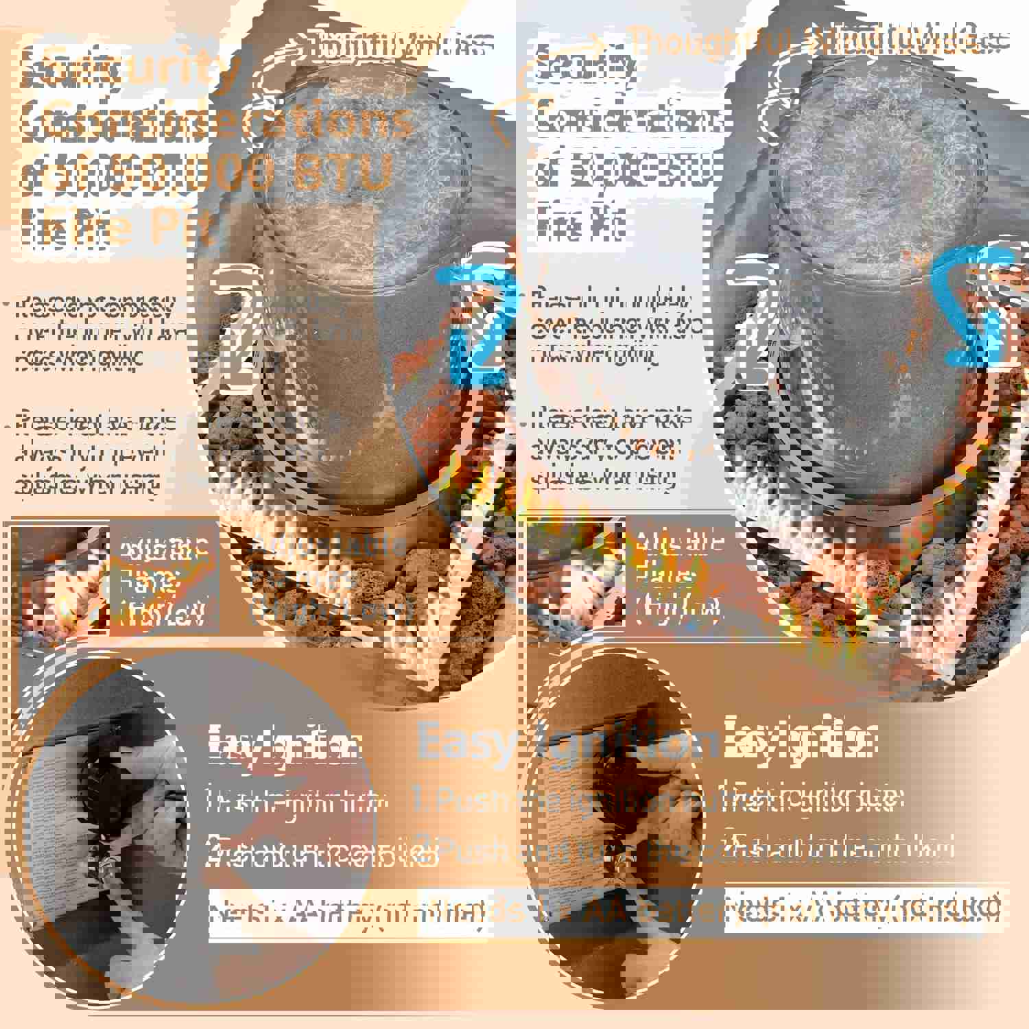 Tangkula 28 Fire Pit Table with Fountain, 50,000 BTU Square Fire Table with Stainless Steel Burner