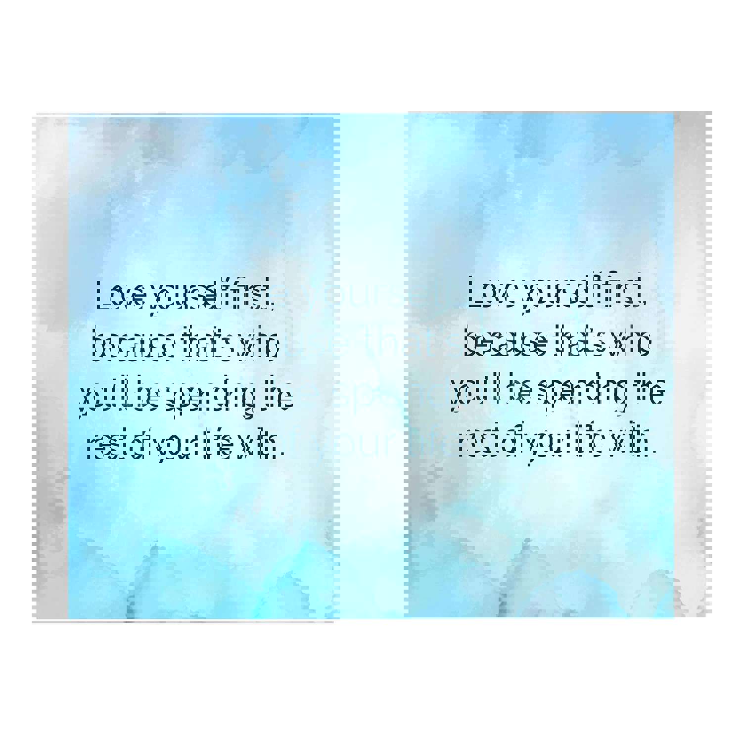 Love Yourself First Inspirational Quotes Wall Sign - 10 x 8 Modern Typographic Art Print