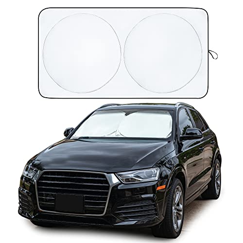 EcoNour Car Windshield Sun Shade with Storage Pouch - Durable 240T Material for UV & Heat Protection