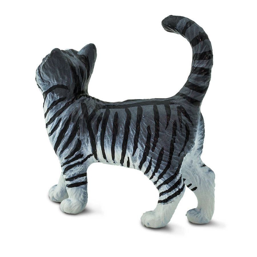 Gray Tabby Cat Toy - Realistic Mackerel Striped Design