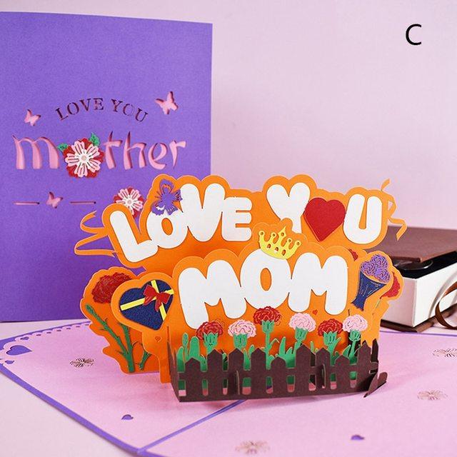 3D Floral Bouquet Greeting Cards for Mother's Day, Birthday, and Wedding