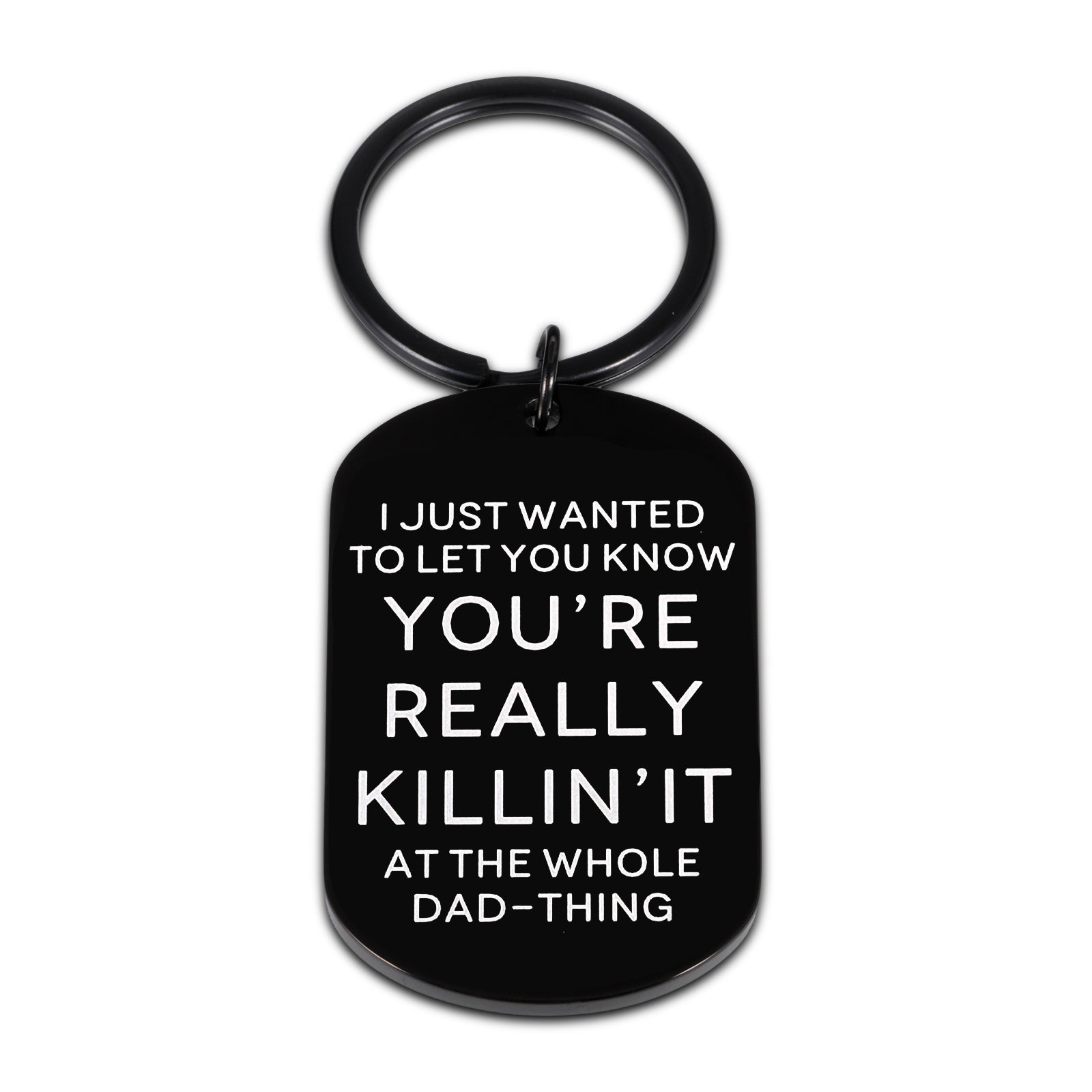 Funny Fathers Day Keychain Gift for Dad from Daughter Son - Birthday Christmas Valentine Wedding Present