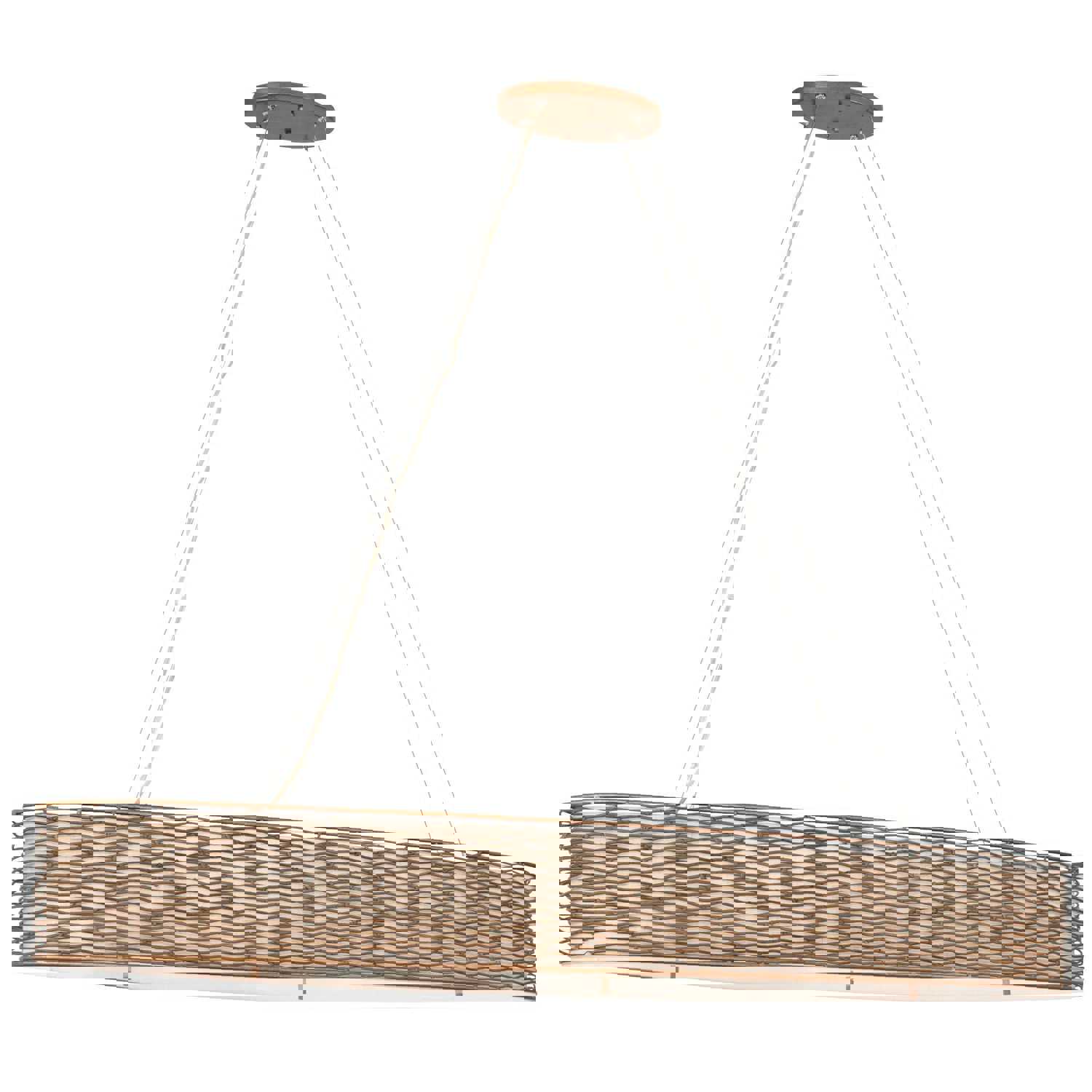 Flow 6-Lt Oval Linear Pendant with Fabric Shade - Hammered Ore